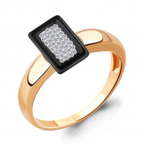 Кольцо из золочёного серебра AQUAMARINE с керамикой и ювелирным кристаллом А66590-п фото