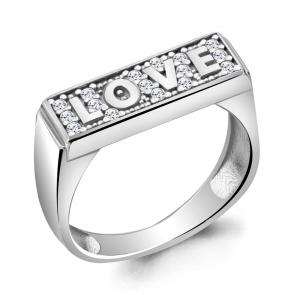 Серебряное кольцо AQUAMARINE с фианитом А66689А фото