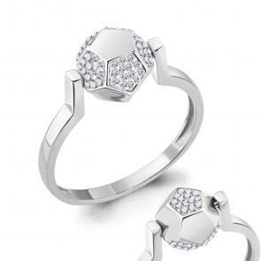 Серебряное кольцо AQUAMARINE с ювелирным кристаллом А66694 фото