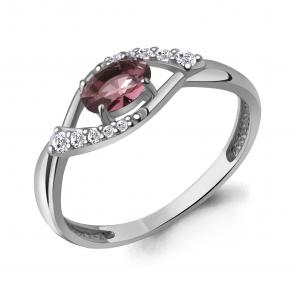 Серебряное кольцо AQUAMARINE с фианитом и ювелирным кристаллом А67075710 фото