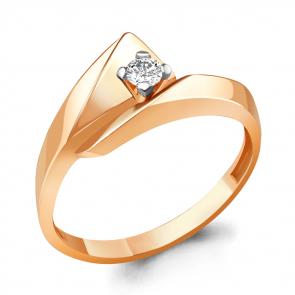 Кольцо из золочёного серебра AQUAMARINE с фианитом А67105А-п фото