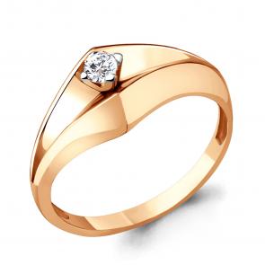 Кольцо из золочёного серебра AQUAMARINE с фианитом А67107А-п фото