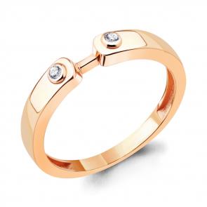 Кольцо из золочёного серебра AQUAMARINE с фианитом А67163А-п фото