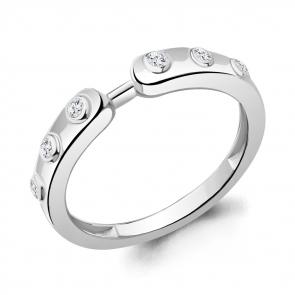 Серебряное кольцо AQUAMARINE с фианитом А67164А фото