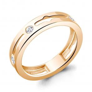 Кольцо из золочёного серебра AQUAMARINE с фианитом А67203А-п фото