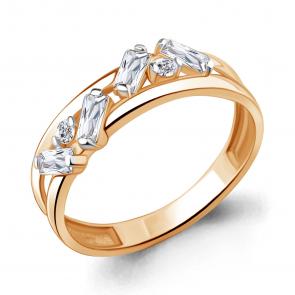 Кольцо из золочёного серебра AQUAMARINE с фианитом А67253А-п фото