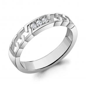 Серебряное кольцо AQUAMARINE с фианитом А67274А фото