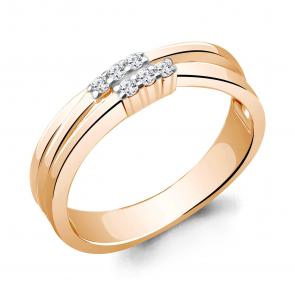 Кольцо из золочёного серебра AQUAMARINE с фианитом А67296А-пк фото