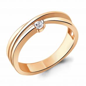 Кольцо из золочёного серебра AQUAMARINE с фианитом А67297А-п фото