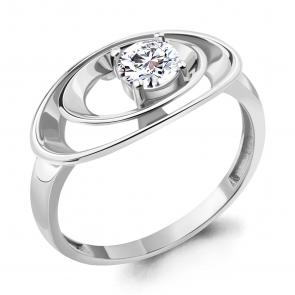 Серебряное кольцо AQUAMARINE с фианитом А67301А фото