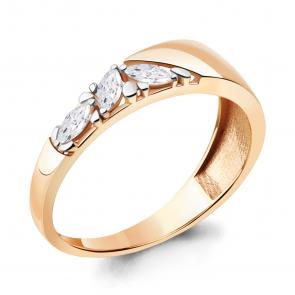 Кольцо из золочёного серебра AQUAMARINE с фианитом А67310-п фото