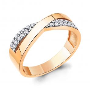 Кольцо из золочёного серебра AQUAMARINE с фианитом А67325А-п фото