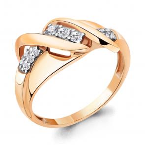 Кольцо из золочёного серебра AQUAMARINE с фианитом А67344А-п фото