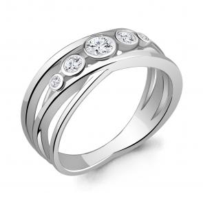 Серебряное кольцо AQUAMARINE с фианитом А67349А фото