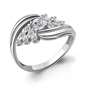 Серебряное кольцо AQUAMARINE с фианитом А67353А фото