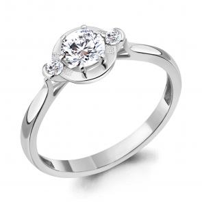 Серебряное кольцо AQUAMARINE с фианитом А67372А фото