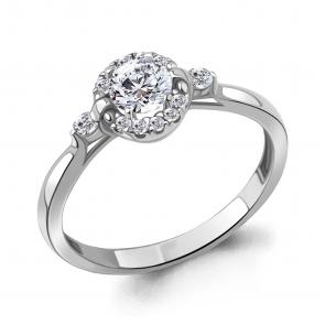 Серебряное кольцо AQUAMARINE с фианитом А67374А фото