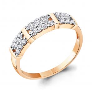 Кольцо из золочёного серебра AQUAMARINE с фианитом А67384А-п фото