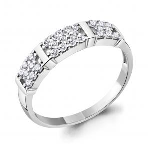 Серебряное кольцо AQUAMARINE с фианитом А67384А фото