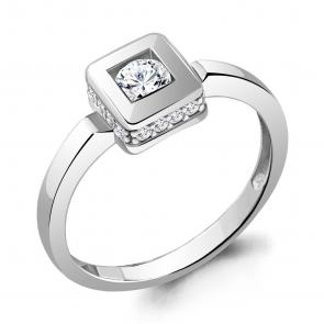 Серебряное кольцо AQUAMARINE с фианитом А67477А фото