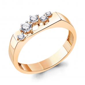 Кольцо из золочёного серебра AQUAMARINE с фианитом А67745А-п фото