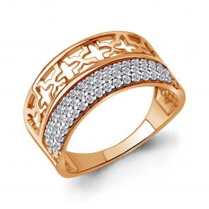 Кольцо из золочёного серебра AQUAMARINE с фианитом А67782А-п фото