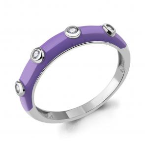 Серебряное кольцо AQUAMARINE с фианитом и эмалью А67818А фото