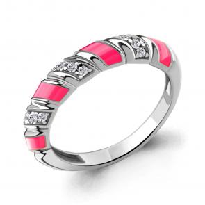 Серебряное кольцо AQUAMARINE с фианитом и эмалью А67832А фото