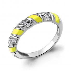 Серебряное кольцо AQUAMARINE с фианитом и эмалью А67834А фото