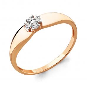 Кольцо из золочёного серебра AQUAMARINE с фианитом А68023А-п фото