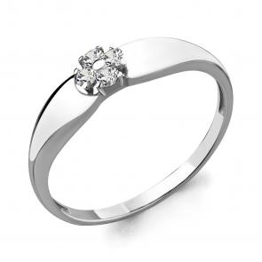 Серебряное кольцо AQUAMARINE с фианитом А68023А фото