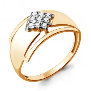 Кольцо из золочёного серебра AQUAMARINE с фианитом А68027А-п фото