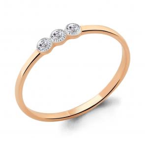 Кольцо из золочёного серебра AQUAMARINE с фианитом А68034А-пк фото