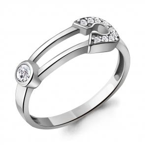 Серебряное кольцо Булавка AQUAMARINE с фианитом А68048А фото