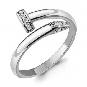 Серебряное кольцо Гвоздь AQUAMARINE с фианитом А68096А фото
