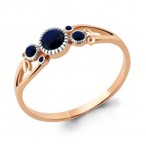 Кольцо из золочёного серебра AQUAMARINE с гидротермальным сапфиром А68108Б-пк фото