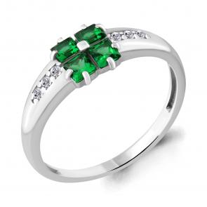 Серебряное кольцо AQUAMARINE с фианитом и шпинелью А68189АГ фото