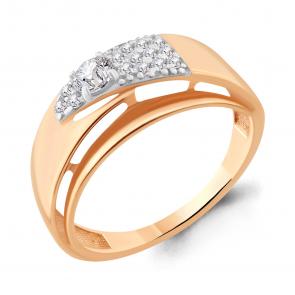 Кольцо из золочёного серебра AQUAMARINE с фианитом А68199А-п фото