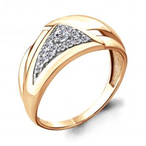 Кольцо из золочёного серебра AQUAMARINE с фианитом А68200А-п фото