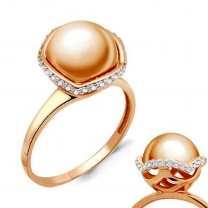 Кольцо из золочёного серебра AQUAMARINE с фианитом А68228А-п фото