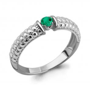 Серебряное кольцо AQUAMARINE с гидротермальным изумрудом А68293П фото