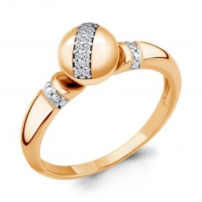 Кольцо из золочёного серебра AQUAMARINE с фианитом А68295А-пк фото