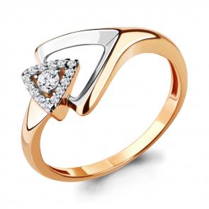 Кольцо из золочёного серебра AQUAMARINE с фианитом А68313А-пк фото