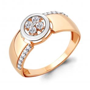 Кольцо из золочёного серебра AQUAMARINE с фианитом А68315А-пк фото