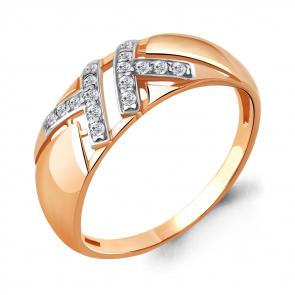 Кольцо из золочёного серебра AQUAMARINE с фианитом А68385А-пк фото