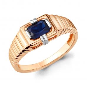 Кольцо из золочёного серебра AQUAMARINE с гидротермальным сапфиром А68433Н-п фото
