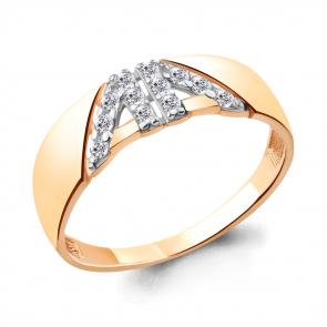 Кольцо из золочёного серебра AQUAMARINE с фианитом А68489А-п фото