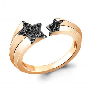 Кольцо из золочёного серебра AQUAMARINE с ювелирным кристаллом А68493Ч-п фото