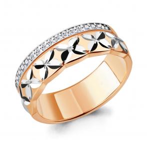 Кольцо из золочёного серебра AQUAMARINE с фианитом А68494А-пк фото