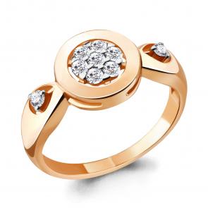 Кольцо из золочёного серебра AQUAMARINE с фианитом А68526А-п фото